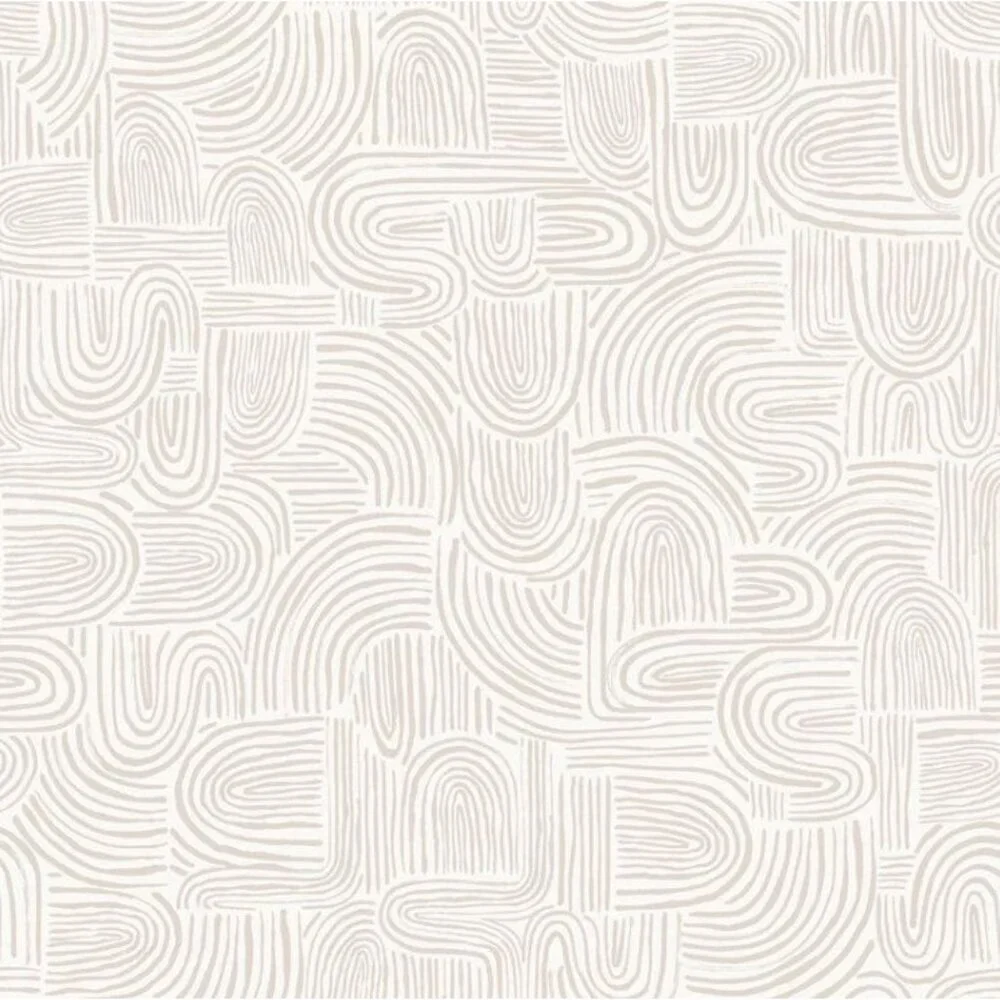 Tempaper Swell Sand Removable Vinyl Wallpaper Beige White